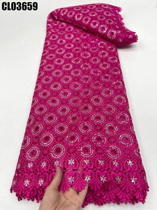 Encaje Soluble en agua suave de alta calidad, el más nuevo cordón grande de encaje Aso Ebi, tela elegante y cómoda Colthe para vestido de novia de <span class=keywords><strong>mujer</strong></span> - Product Image 4