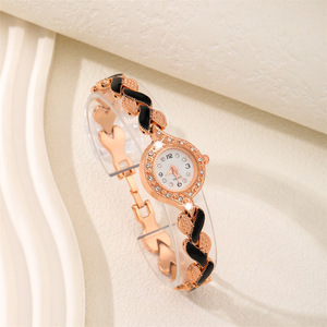 Ensemble d'accessoires de montre à quartz tendance IStapromo Gifts, bracelet de montre en cristal et strass pour femme, ensemble collier et boucles d'oreilles - Product Image 6