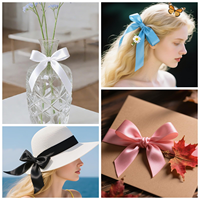 Rubans en satin polyester de couleur unie pour emballer les cadeaux et les fleurs