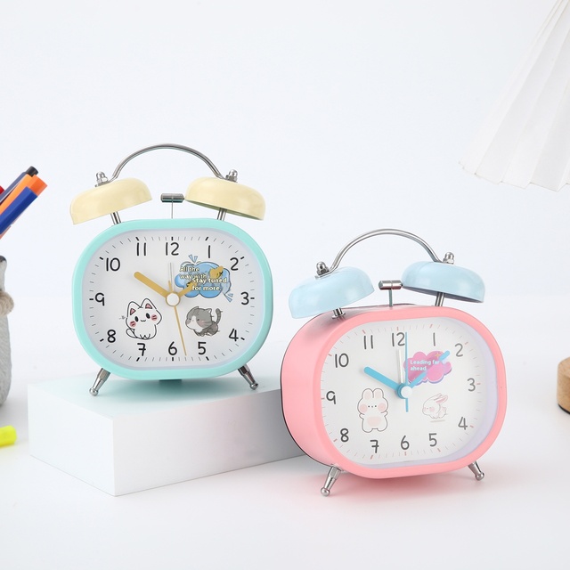 Cute Cartoon Children's Bedside Digital Alarm Clock Modern Quartz Loud Alarm with Snooze Function and for Early Wake-Up