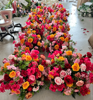 D-FB216 Centres de table floraux en gros 40CM Rose foncé Composition florale romantique en boule Centre de table de mariage pour la décoration