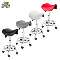 Tabourets de salon de beauté et de spa en cuir PU de forme ronde, réglables en hauteur, pour massage et shampoing, chaises de barbier pas chères