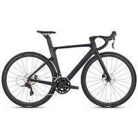 Vélo de route R12 en fibre de carbone avec roues en aluminium, 24 vitesses, cadre aérodynamique, freins à disque hydrauliques, léger