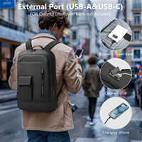 Sac à dos professionnel antivol étanche HEROIC KNIGHT avec port USB, sacoche pour ordinateur portable pour hommes et femmes, mini pochette pour ordinateur portable