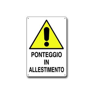 Letrero de 40x60 cm 'ANDAMIO bajo CONSTRUCCIÓN' para herramienta de torneado de sitio de construcción - Product Image 1