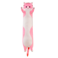 Coussin en peluche chat géant et mignon avec rembourrage en coton PP, hauteur 50-110 cm, cadeau pour filles, compagnon de sommeil et vente en gros