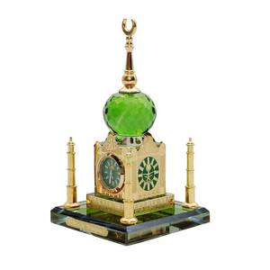 Modelo de la Kaaba de Cristal con Diseño Islámico y Torre del Reloj, Set de Recuerdo Decorativo Musulmán - Product Image 1