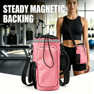 Custom Logo Waterproof Zipper Phone Pocket Magnetic Gym Bag with Water Bottle Holder Sport Fitness <strong>Gymbag</strong> for <strong>Women</strong> Men - Product Image 1