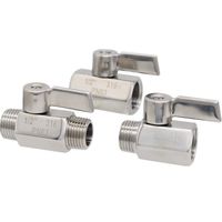 Mini-vanne à boisseau sphérique en acier inoxydable SS304 SS316, filetage femelle vers mâle, filetage femelle 90° °   Robinet d'arrêt pour eau et gaz