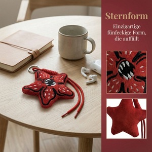 Porte-clés pendentif en peluche <span class=keywords><strong>Stranger</strong></span> <span class=keywords><strong>Things</strong></span>, figurine de personnage mangeant une fleur - Product Image 3