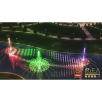 Fontaine flottante de lac de dessin d'autocad de fontaine changeante de couleur
