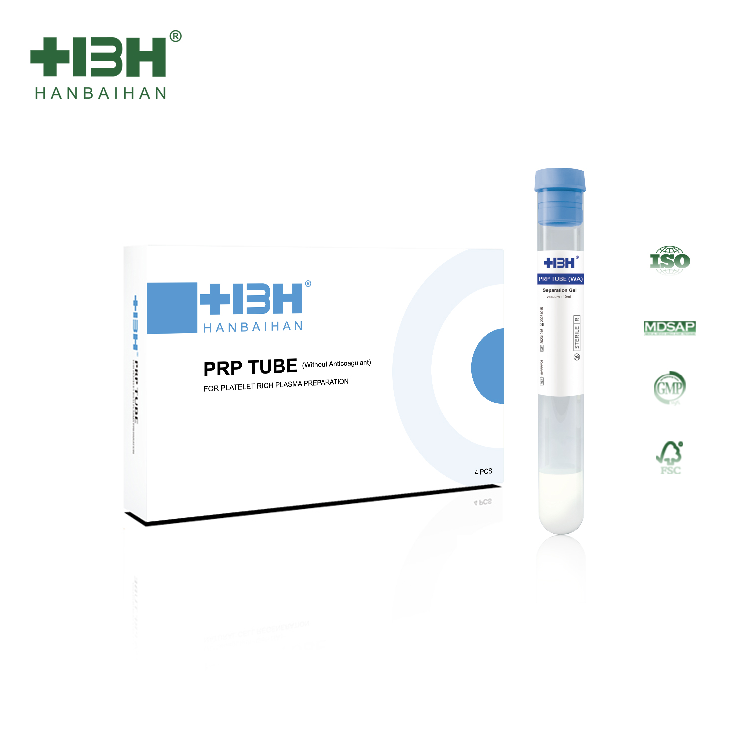 Стеклянная ПЭТ CPT PRP Tube Face 10 мл