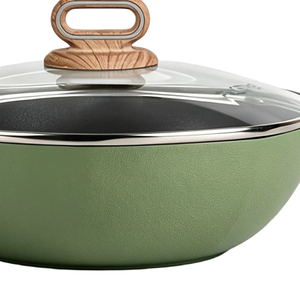 Wok octogonal en aluminium vert de 30 cm, non toxique, avec revêtement antiadhésif, pour une cuisine saine, logo personnalisé - Product Image 5