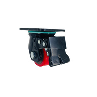 Petite roulette pivotante à profil bas robuste de fabrication professionnelle 2 \ "roue en PU rouge