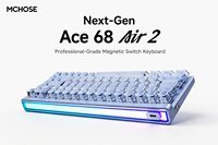 Clavier mécanique magnétique filaire Mchose Ace 68 Air 2 65% à effet Hall, déclenchement rapide, RGB, 8000Hz Polling, Hot-Swappable, pour le gaming