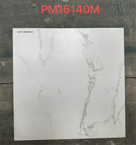 Carreaux de sol et de mur en porcelaine brillante blanc Carrara 60x60cm Bon marché Liquidation Stock pour la conception d'immeubles de bureaux et de salles - Product Image 2