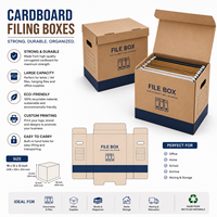 Boîtes de classement en carton avec logo personnalisé, impression résistante, boîte en carton ondulé à 3 couches pour l'expédition et le déménagement