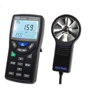 เครื่องวัดความเร็วลมแบบดิจิตอลรุ่นใหม่ล่าสุดจากไต้หวัน TES-3143/3145 พร้อมใบพัดโลหะ มีสินค้าในสต็อก TES-3143 เครื่องวัดความเร็วลม 0 - Product Image 1