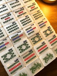 Stock Green Luxury Crystal American Mahjong Set Premium Storage Bag 4 Player Hand Shuffle Durable <b>Folding</b> Metal <b>Legs</b> Game - Product Image 5