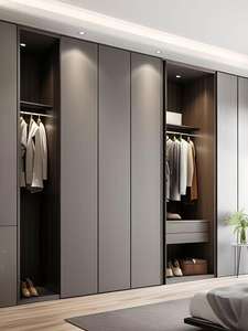 <span class=keywords><strong>Armario</strong></span> Moderno Independiente Personalizado con Puertas de Vidrio, Cajones y Estantes Abiertos para Dormitorio, Sala de Estar o Vestidor - Product Image 3