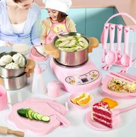 En gros, Jouets de cuisine pour jeu d'imitation, pour jeu intérieur à la maison, avec mini ustensiles de cuisine réalistes à faire soi-même, pour filles et enfants