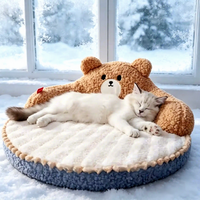 Lit pour chat en forme d'ours apaisant de luxe personnalisé, toutes saisons, chaud et doux, canapé-lit pour animaux de compagnie, anti-anxiété, nid en peluche pour chien, meubles pour animaux de compagnie en gros