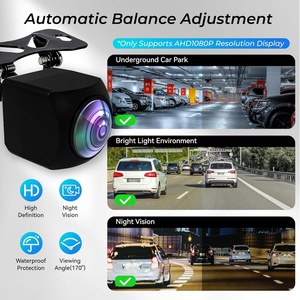 กล้องมองหลัง AHD 1080P สำหรับรถยนต์ มุมกว้าง 170 องศา กล้องติดป้ายทะเบียน มองเห็นชัดในเวลากลางคืน กล้องมองหลัง - Product Image 2