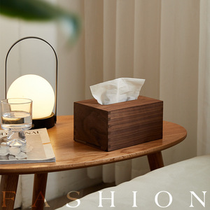 <b>Black</b> walnut <b>tissue</b> box, living room desktop remote control storage box, wooden <b>tissue</b> box, restaurant <b>paper</b> box, custom logo. - Product Image 3
