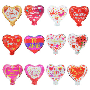 Nueva llegada 10 pulgadas español amor corazón Día de San Valentín globo de aluminio melocotón boda fiesta decoración Te Amo te Love You Globos - Product Image 3