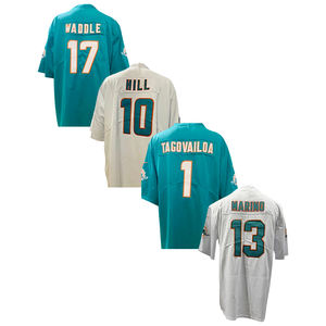 قمصان كرة القدم الأمريكية المخيطة الرخيصة الجديدة لعام 2025 - ميامي 1 توا تاغوفايلوا، 10 تايريك هيل، 5 جيلين رامسي، 13 دان مارينو - Product Image 3
