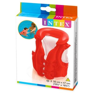 <span class=keywords><strong>Gilet</strong></span> de <span class=keywords><strong>natation</strong></span> gonflable pour enfants <span class=keywords><strong>INTEX</strong></span> 58671 Orange Deluxe avec flottabilité en PVC, conception sûre pour les sports nautiques - Product Image 4