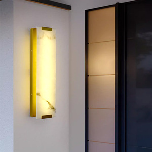 Outdoor <b>Wall</b> Lamp Long Strip Led Waterproof Neutral <b>Light</b> For Villa Gate New Chinese Style Imitation Marble - Product Image 1