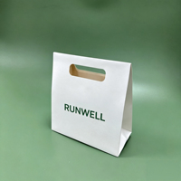 RUNWELL Custom Printed Kraft Eco-Friendly Recyclable Gift Paper Tote Bags Die Cut Handle Reusable Present Packaging Business