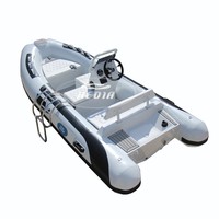 Bateau côtelé en aluminium de 13 pieds, bateau en caoutchouc à fond dur, bateau côtelé 390