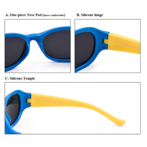 Gafas de Sol Modernas para Niños, Marco de Silicona Amarillo, Protección UV400, Lentes Polarizadas, Unisex, Protección Solar, Estilo Viaje - Product Image 5