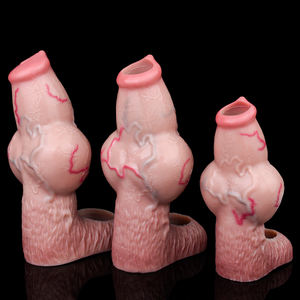 Manchon de pénis pour chien FAAK, manchon de pénis masculin réaliste, anneau de pénis, gaine de pénis, gode creux, jouets sexuels pour hommes, élargissement du pénis, couples - Product Image 4