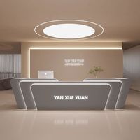 Hôtel de luxe en acier inoxydable hall réception ongles pédicure Spa caissier Center Salon de beauté hôpital Led comptoir de réception
