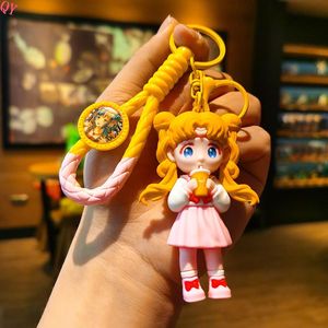 QQ femme cadeaux sac pendentif porte-clés 3D belle bande dessinée marin lait thé tasse conception porte-clés voiture clé - Product Image 2