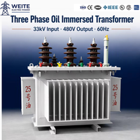 Transformateur immergé dans l'huile 50kVA 100kVA 200kVA 250kVA 11kV 400V 415V Triphasé Abaisseur de Tension 50/60Hz Moyenne et Haute Tension CE Distribution d'Énergie