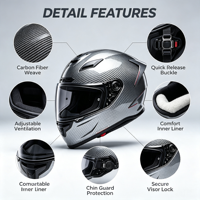 Nouveau casque de moto intégral professionnel en fibre de carbone argentée, aérodynamique, de course, sur mesure, précommande, certifié ECE/DOT