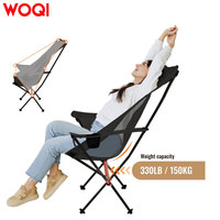 Chaise portable compacte à dossier haut WOQI, grande, robuste, pour la randonnée, le camping, les voyages, la plage, les pique-niques, la pêche, avec sac de rangement