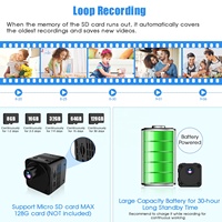 Mini Caméra HD 4K Sans Fil avec Fonction d'Enregistrement et Vision Nocturne, Capteur d'Image CMOS