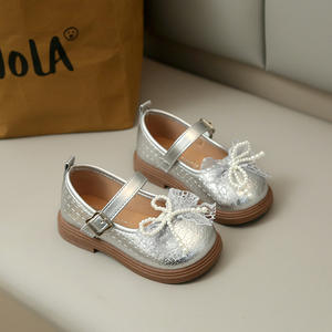 Chaussures élégantes pour filles, enfants, printemps, automne, en dentelle, avec nœud papillon, style Mary Jane, en cuir PU, semelle souple, chaussures habillées formelles - Product Image 6