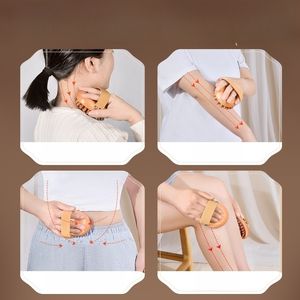 Brosse de massage en bois de hêtre pour le massage abdominal, des jambes et du corps, un outil de grattage et d'acupression pour stimuler le foie et la vésicule biliaire - Product Image 3