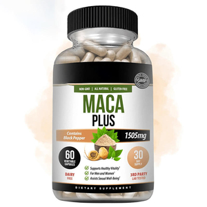 Cápsulas de Raíz de Maca Plus 1505mg con Pimienta Negra, 60 Cápsulas Vegetarianas, Favorece la Vitalidad, Extracto de Raíz de Maca - Product Image 1