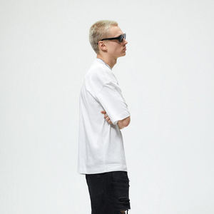 Precio de bienestar Blanco en blanco Cuello pequeño Hombro caído Gran tamaño Boxy 100% Algodón Hombres Camiseta lisa - Product Image 5