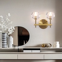 Applique murale moderne à intensité variable avec cristaux pour salon, chambre, maison, hôtel, avec ampoules à incandescence