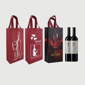 Bolsas de Vino No Tejidas, Bolsas de Regalo, Laminadas en Color, con Logotipo Imprimible, Ecológicas - Product Image 2