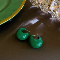 Boucles d'oreilles pendantes géométriques en alliage vert, grandes créoles en forme de fleur émaillées pour femme – Offre Spéciale
