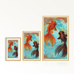 Propriétaire peinture à l'huile artisanale <span class=keywords><strong>montage</strong></span> mural automatique boucle lecture wifi numérique cadre <span class=keywords><strong>photo</strong></span> - Product Image 2